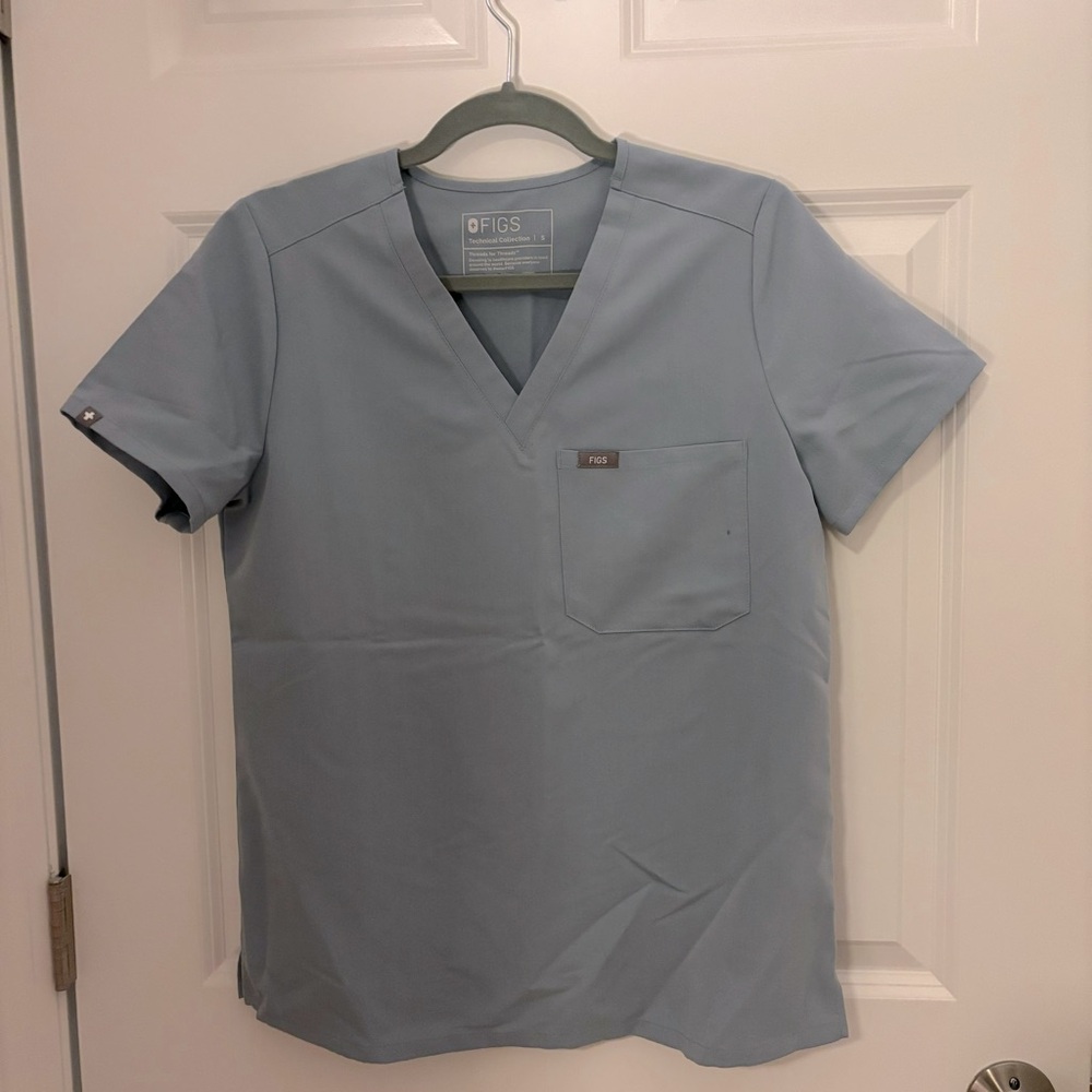 RARE FIGS DUSTY BLUE Scrub Top